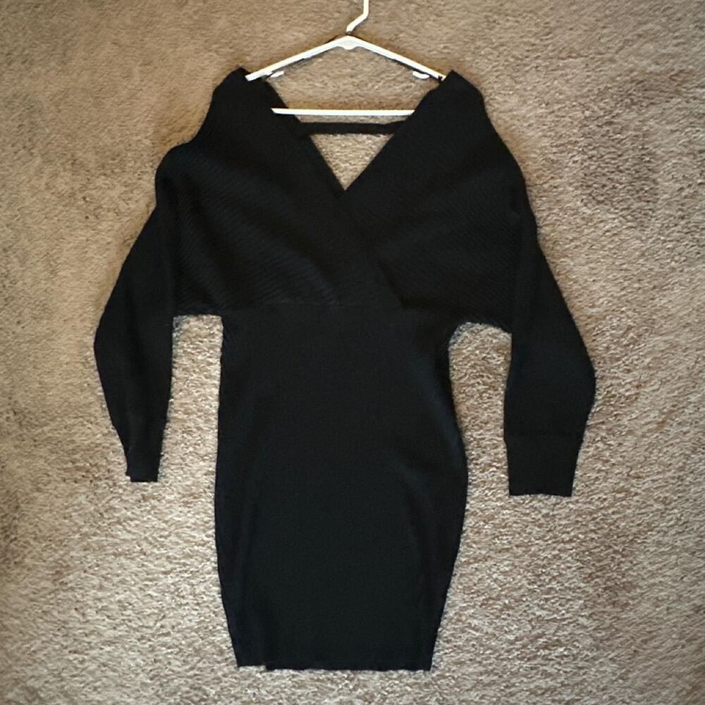 Love Tree Women's Black Sweater Dress